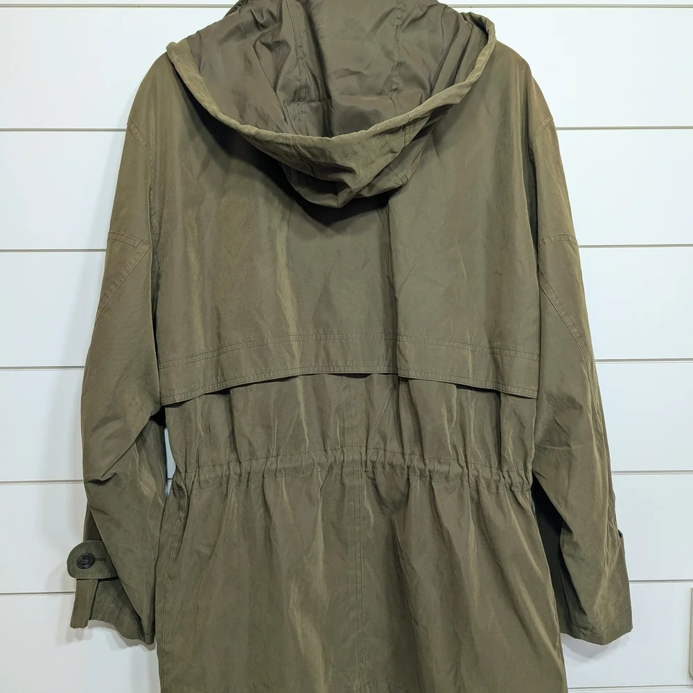 Carole Cohen Tokyo Olive Trench Coat | Japanese Minimalist Quiet Luxury M Sanyo - Picture 9 of 10